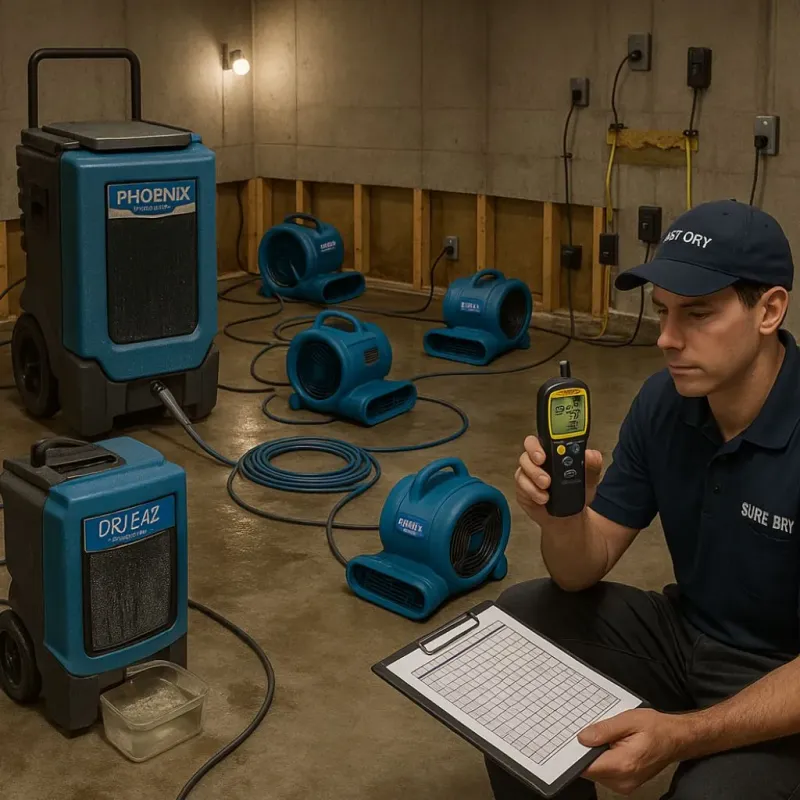 Structural Drying and Dehumidification process in Vilonia, AR